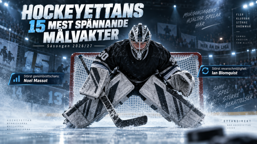 LISTA: Hockeyettans 15 mest spännande målvakter 2026/27