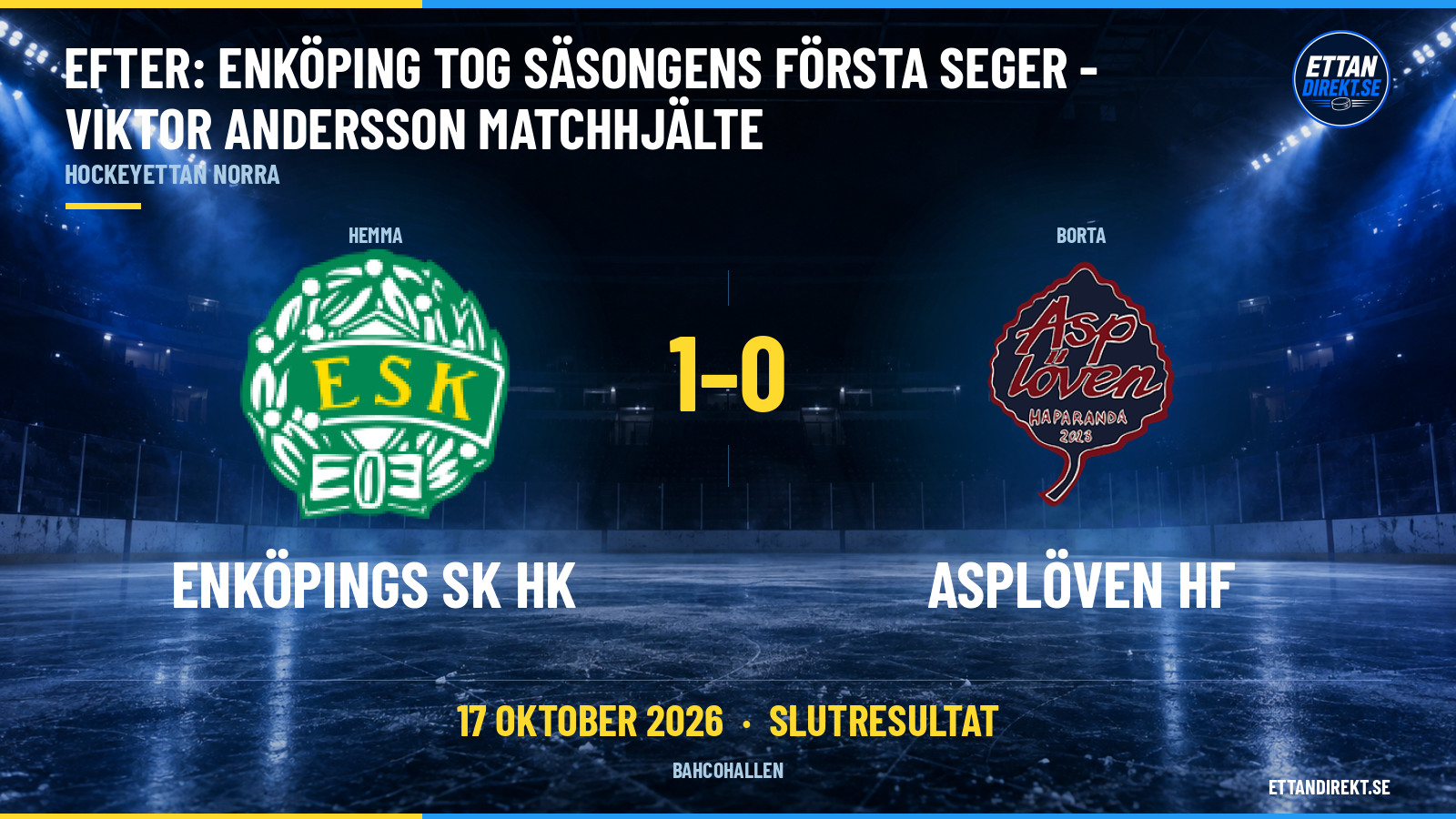 Efter: Enköping tog säsongens första seger – Viktor Andersson matchhjälte
